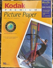 Kodak Photo Printing Paper Premium High Gloss 15 Heavy Weight sheets 8 1/2 x 11 picture