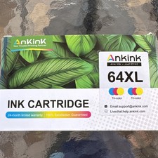 Ankink 64XL Ink Cartridge HP Ink Jet Duo Tri Color Open Box picture