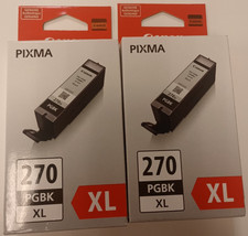 Lot of 2 Canon PGI-270XL Pixma 270 XL PGBK Black Ink Cartridges Genuine 270XL picture