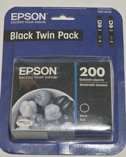 Epson 200 Black Ink Cartridges Twin Pack T200120-D2 NEW SEALED Exp - 06/2017 picture