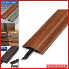 Floor Cord Cover 4 ft Soft PVC Walnut Wood Grain Cable Protector Indoor picture
