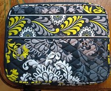 Tech Case Vera Bradley - Baroque- Black Yellow White Zip Top Bag Holder Purse picture