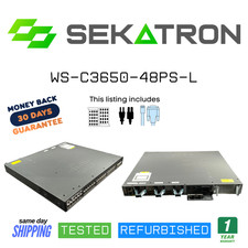 🔀Cisco WS-C3650-48PS-L Catalyst 3650 Series Switch • 48-Port Gigabit PoE+ ⚡ picture
