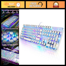Retro Round Keycap Mechanical Gaming Keyboard - RGB Backlit, Wired, Blue Switch, picture