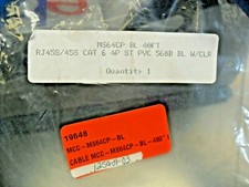 QTY 40' - MS64CP, Cat6 Ethernet Patch Cable,RJ45S/45S, 4P,ST,568B,BLUE, NIB picture