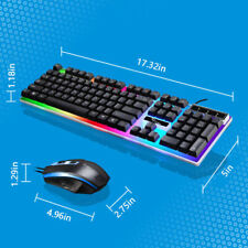 ✔️✔️104 Keys Gaming Keyboard & Mouse LED Backlit For Computer Desktops Laptop PC picture