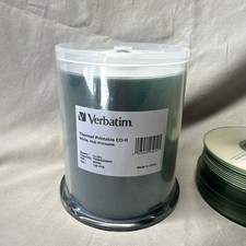 100-Pak VERBATIM White Thermal Hub Printable 52X 80-Minute CDR's, Verbatim 95254 picture