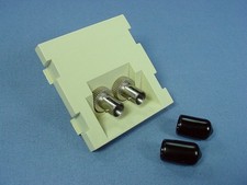 Leviton Ivory MOS SM/MM Duplex ST Fiber Optic 45° Coupling Module 41292-2TI picture