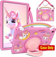 Hot Pink Soft Silicone Case for Galaxy Tab A9 Plus 2023 & A11 Plus 2025, 360° St picture