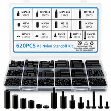 580 PCS M3 Black Nylon Standoff Kit with Spacers, Screws, and Nuts picture