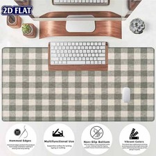 1pc BHJLAXR XXL Grey Gingham Plaid Desk Mat & Mouse Pad - Non-Slip Rubber Base picture