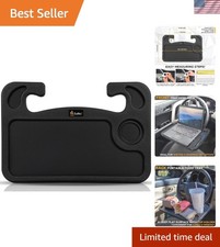 Sleek Black Car Steering Wheel Desk - Multi-Purpose Travel Tray with Cup Holder picture