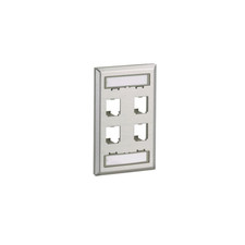 Panduit CFPL4SY Faceplate Stainless Steel Flat 4 Port Single Gang Metallic picture