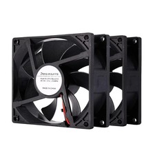 2 Pack 90mm 92mm 12V DC Computer PC Fan 2 Wire 3pin 90x25mm, 90x90x25mm picture