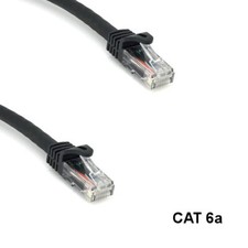 Kentek Black 14ft Cat6A UTP Cable 24AWG 600MHz RJ45 Ethernet Router Pure Copper picture