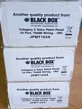 3 NEW NOS 1U 24 Port CAT5 Telco Patch Panel T568B Wiring Black Box JPMT152A 1RU picture