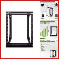 NavePoint 12U Server Rack Swing Gate - Wall Mount Rack 19 Inch IT Equipment picture