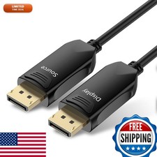 BIFALE Displayport Fiber Optic Cable 50ft 32.4Gbps DP1.4 Gold Plated Connector picture