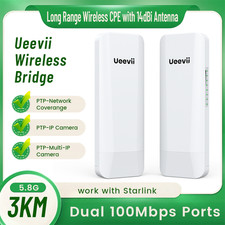 Ueevii Wireless Wifi Bridge 5.8G Outdoor Bridge 3KM 2 Port for Extended Internet picture