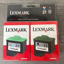 Lexmark No 17 & 27 Pack STD Black Color Ink Cartridge X2250 X1185 Z515 Z615 New picture
