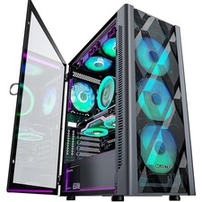 Stylish Mid-Tower PC Case with 6 ARGB Fans & Tempered Glass Side Panel picture
