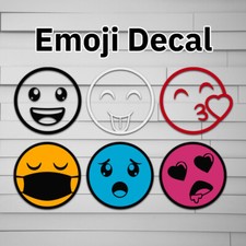 Emoji Vinyl Decal Sticker, Tumbler Decal, Smiley Face Sticker, Happy Face Decal, picture
