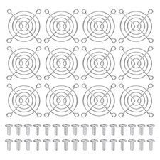 12 Pcs 60mm Fan Finger Grill Metal Ventilation Grill Cover with Screws, Silver picture