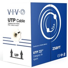 Waterproof 250ft Bulk Cat5e Wire, CCA Ethernet Cable, UTP Pull Box, Outdoor D... picture