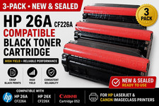 Save $100+ 3-Pack HP 26A CF226A CF226X Canon 052 Compatible Toner New picture