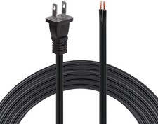 16/2 2 Prong Power Cord Pigtail，6.46Ft Cable 110V 115V 120V 300V Pigtail for ... picture