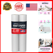 Kraft Paper Roll White 18 In x 100 Ft 2 Pack Easel Art Crafts Gift Wrapping picture