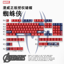 Spider Man PBT Keycap 128 Keys Set Cherry Profile For Mechanical Keyboard New picture
