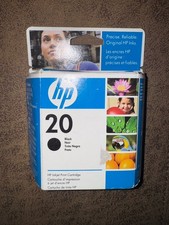 Genuine HP 20 Black Ink Cartridge C6614D OEM 28ml New Old Stock Exp 2009 picture