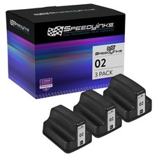 SPEEDY 3PK Replacements HP 02 Ink Cartridge C8721WN Black PhotoSmart C5180 C6180 picture