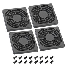 60mm Cooling Fan Filter with Screw, 4 Pack ABS Ventilator Grill Guard, Black picture
