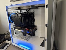 White Custom Gaming PC Build with x2 1440p monitors picture