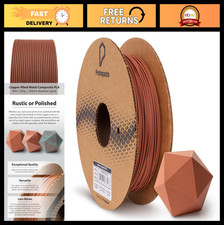 Copper-Filled PLA 3D Printer Filament | 60% Copper Metal Composite | Polish & Pa picture
