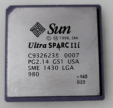 Rare Vintage Sun Ultra Sparc IIi SME1430 LGA Ceramic Processor Gold/Collection picture