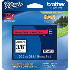 Brother TZ421 TZe421 9mm P-touch black on red PT1090 PT1090BK PT1280 PT1290 picture