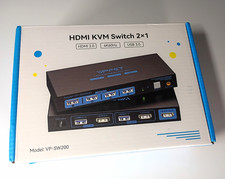 VPFET VP-SW200 2x1 HDMI 2.0 USB 3.0 KVM Switch Box 4K60Hz 12V picture