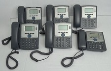 Lot of 6 Cisco SPA303-G1 3-Line VoIP IP Phones w/ 5 Adapters Tested picture