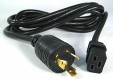 L6-20P to C19, 14-Gauge Heavy Duty Extension Cord - 8ft - Black, Ships Free picture