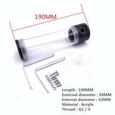 Computer water-cooled acrylic cylindrical water tank 190MM*50MM Side 4 holes picture