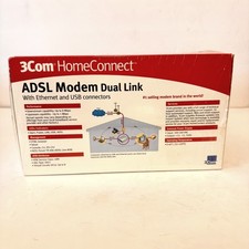 3Com New in Box HomeConnect ADSL Modem Dual Link Ethernet USB Connectors 3CP4130 picture