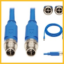 Tripp Lite M12 X-Code Cat6 Ethernet Cable Blue (M/M), 1 Gbps, UTP, UL CMR-LP Cer picture