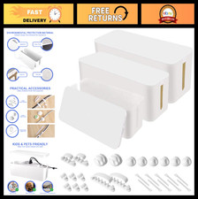 3-Pack Cable Organizer Box, Surge Protector Management, Tangle-Free Storage Solu picture