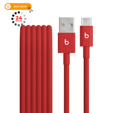 Beats USB-A to USB-C Woven Cable Fast Charging Durable and 5 ft, Rapid Red picture