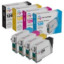 LD Reman Ink Cartridge for Epson T126 126 4 Set: T126120 T126220 T126320 T126420 picture
