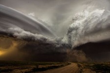 Landscape nature photography storm clouds wind dirt road Custom Gaming Mat Desk picture