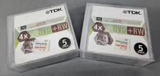 Lot of 2 TDK 5 Pack Rewritable DVD+RW 4x 4.7GB 120 Minute Unopened picture